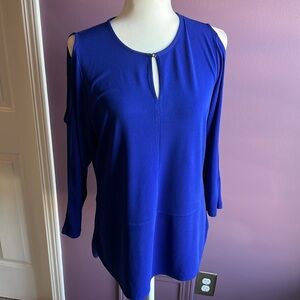 Lauren Ralph Lauren blue  cold shoulder top size petite large